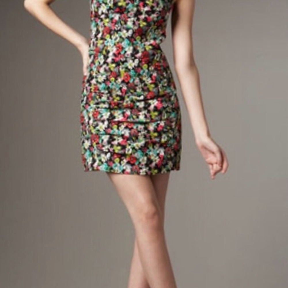 Floral Sheath Mini Dress in Multicolor